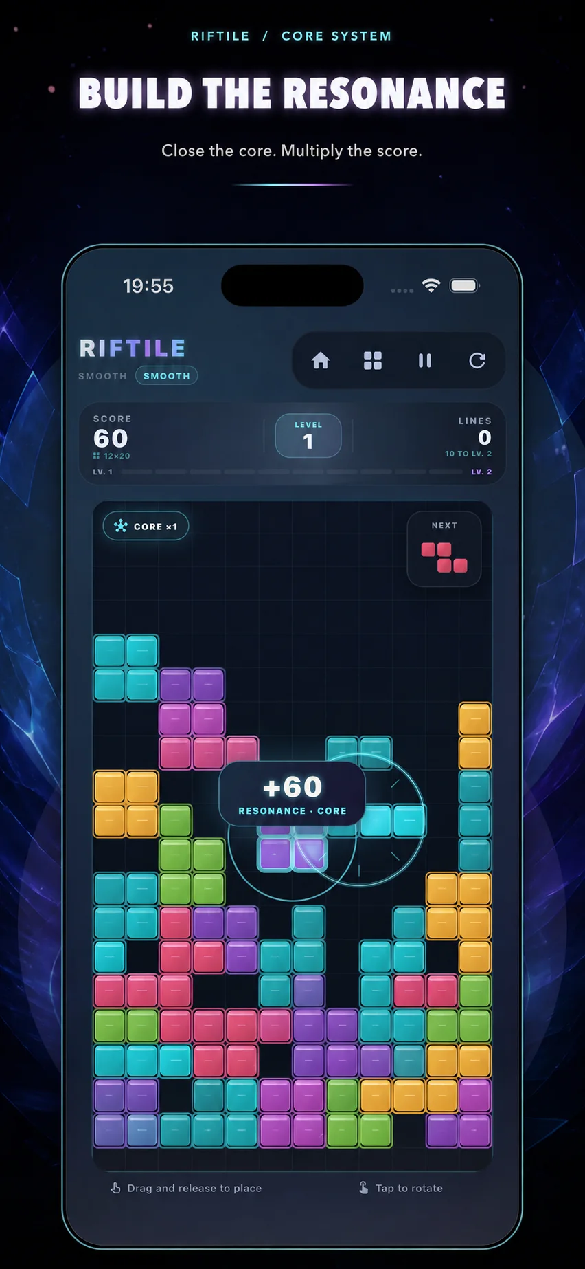 Completing a resonant core in RIFTILE
