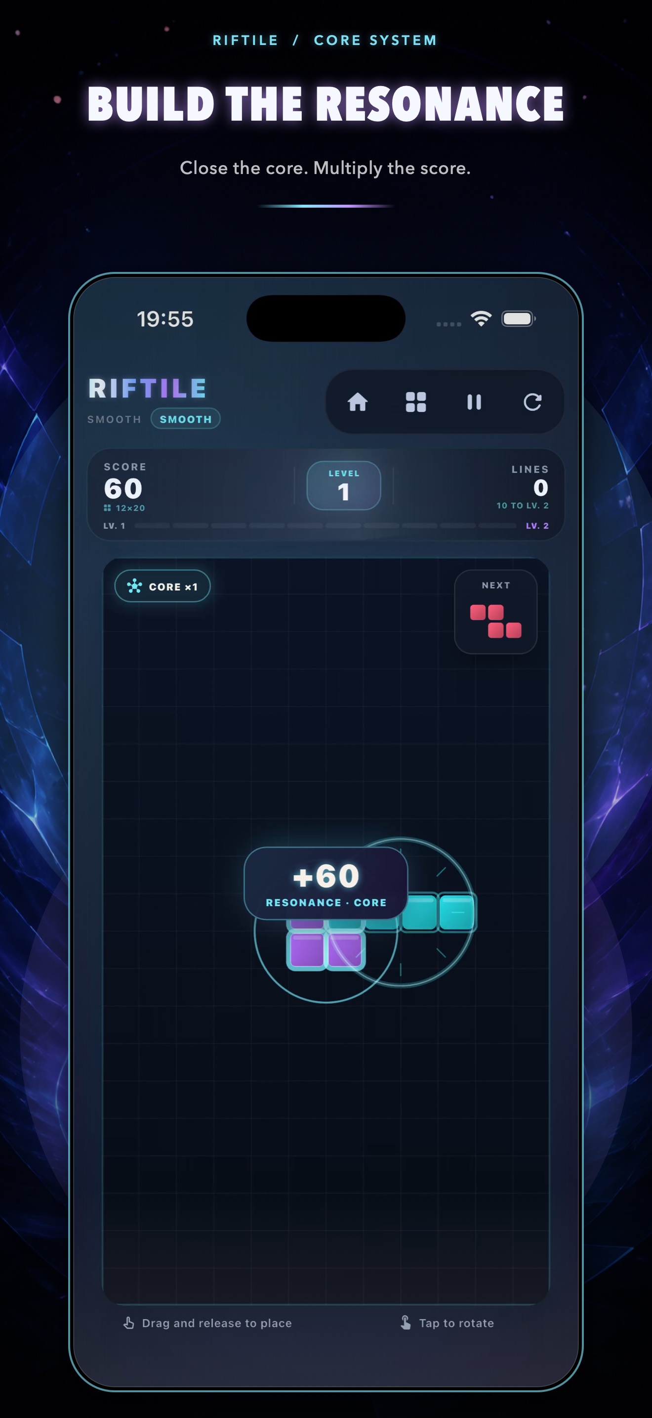 Completing a resonant core in RIFTILE